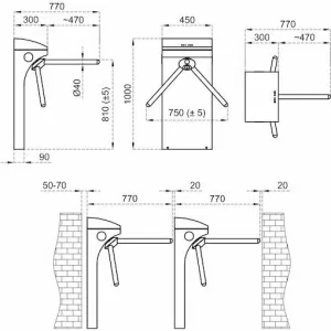 Турникет-трипод моторизованный STILE 600 CAME 001PSMM602E-02 (КАМЕ) Турникет-трипод моторизованный STILE 600 CAME 001PSMM602E-02 (КАМЕ)