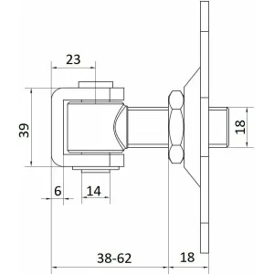 Петля регулируемая с пластиной крепления, 38-62 мм, М18 HP 18 O CAME 1700100 (КАМЕ) Петля регулируемая с пластиной крепления, 38-62 мм, М18 HP 18 O CAME 1700100 (КАМЕ)