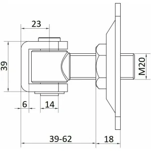 Петля регулируемая с пластиной крепления 38-62 мм М20 HP 20 SO CAME 1700223 (КАМЕ) Петля регулируемая с пластиной крепления 38-62 мм М20 HP 20 SO CAME 1700223 (КАМЕ)
