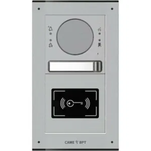 Вызывная IP-аудиопанель MTM с 1 кнопкой и считывателем, 2 модуля, цвет серый CAME MKITAIP-21R (КАМЕ) Вызывная IP-аудиопанель MTM с 1 кнопкой и считывателем, 2 модуля, цвет серый CAME MKITAIP-21R (КАМЕ)