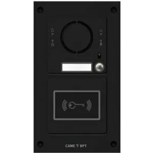 Вызывная вандалозащитная IP-аудиопанель MTM VR с 1 кнопкой и считывателем, 2 модуля, цвет темно-серый CAME MKITAIP-21RV (КАМЕ) Вызывная вандалозащитная IP-аудиопанель MTM VR с 1 кнопкой и считывателем, 2 модуля, цвет темно-серый CAME MKITAIP-21RV (КАМЕ)