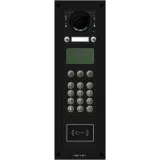 Вызывная вандалозащитная IP-видеопанель MTM VR с 2 кнопками, кодонаборной клавиатурой, дисплеем и считывателем, 4 модуля, цвет темно-серый CAME MKITVIP-42KDRV