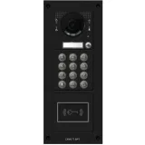 Вызывная вандалозащитная видеопанель MTM VR c 1 одной кнопкой, кодонаборной клавиатурой и считывателем, 3 модуля, цвет темно-серый CAME MKITVX1-31KRV