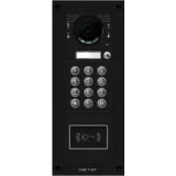 Вандалозащитная IP-видеопанель MTM с 1 кнопкой, кодонаборной клавиатурой и считывателем 3 модуля темно-серый CAME MTM-R22